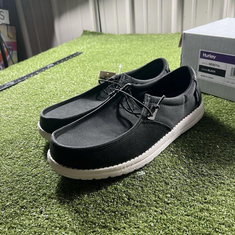 Hurley Nesota Men's Size 10 Black Casual Shoes Memory Foam New in Box